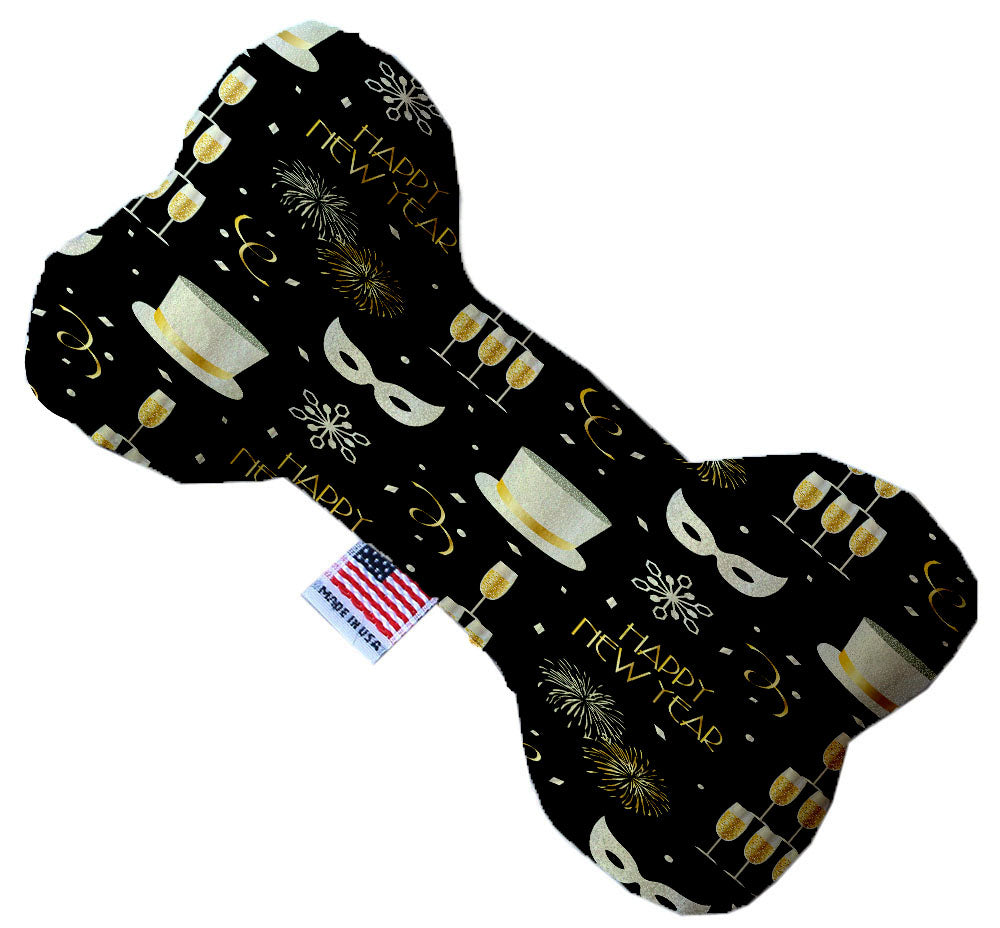 Fancy New Year 10 Inch Canvas Bone Dog Toy