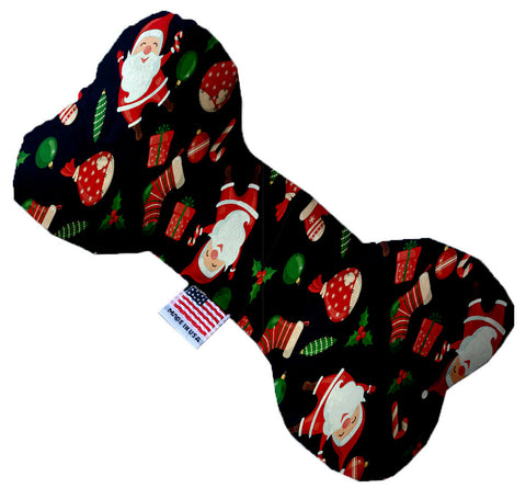 Santa Fun 10 Inch Canvas Bone Dog Toy