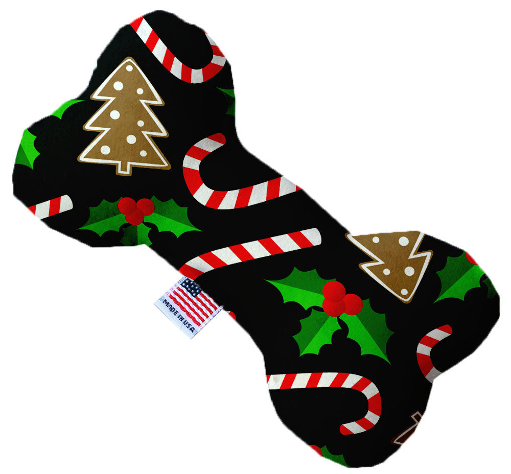 Candy Cane Chaos 6 Inch Canvas Bone Dog Toy