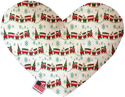 Christmas Trains 6 Inch Heart Dog Toy