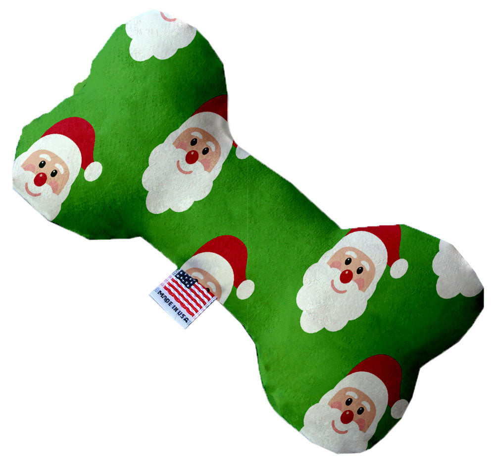 Smiling Santa 10 Inch Canvas Bone Dog Toy