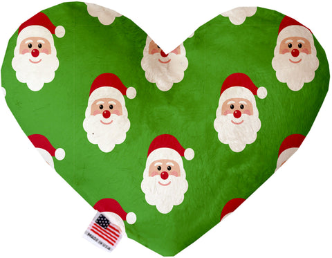 Smiling Santa 6 Inch Canvas Heart Dog Toy