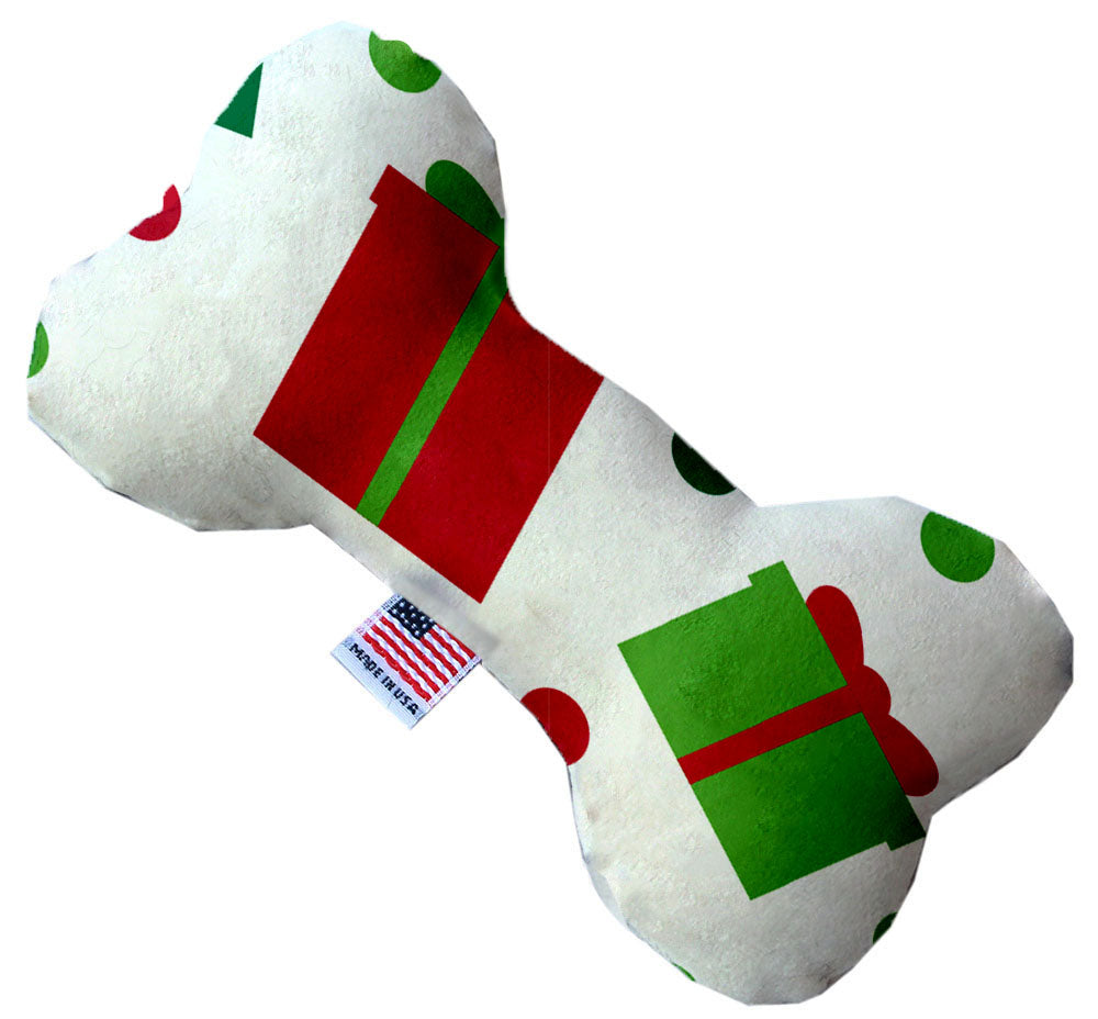 All The Presents! 10 Inch Canvas Bone Dog Toy