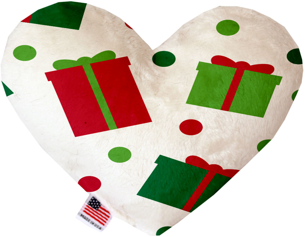 All The Presents! 6 Inch Canvas Heart Dog Toy