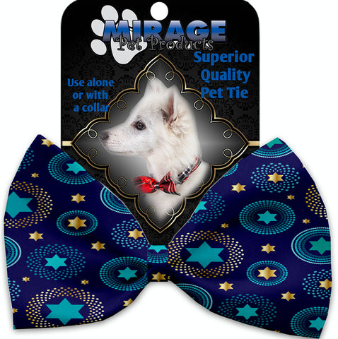 Blue Star Of David Pet Bow Tie