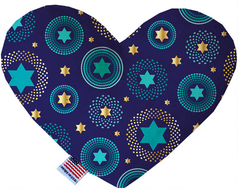 Blue Star Of David 6 Inch Canvas Heart Dog Toy