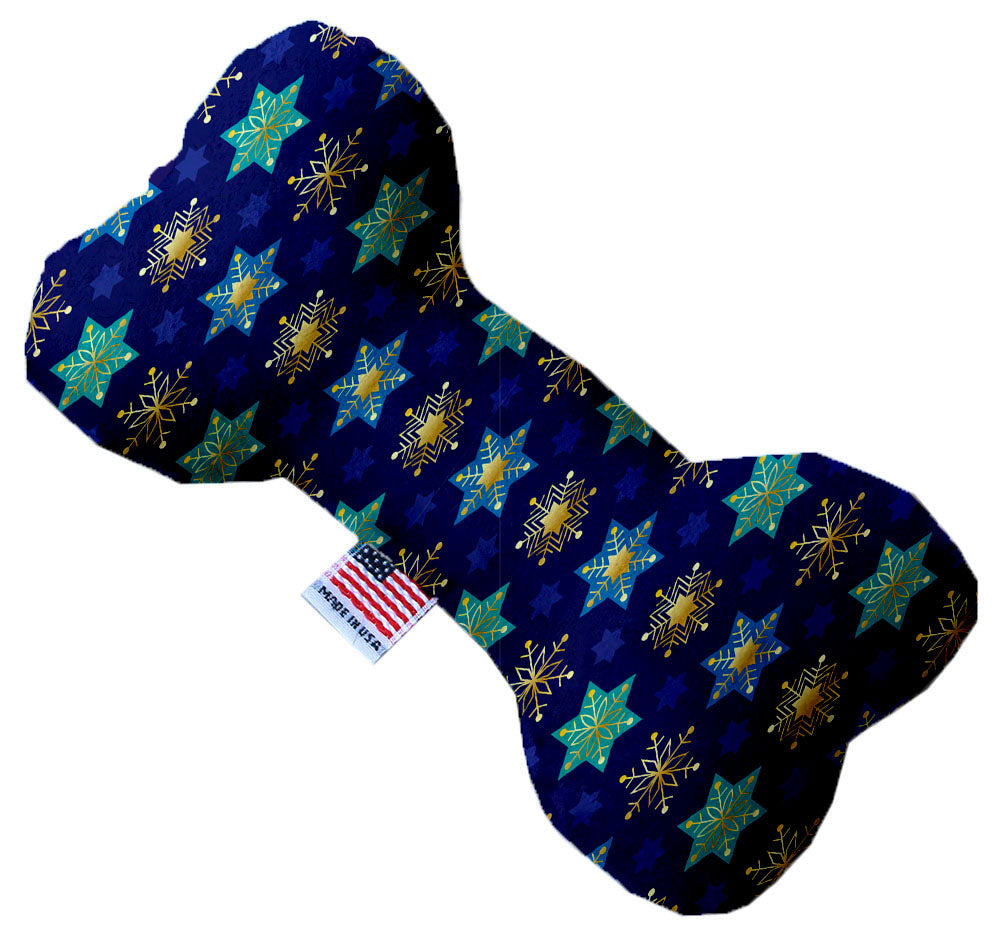 Star Of Davids And Snowflakes 10 Inch Canvas Bone Dog Toy