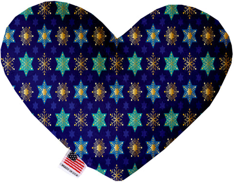 Star Of Davids And Snowflakes 6 Inch Canvas Heart Dog Toy