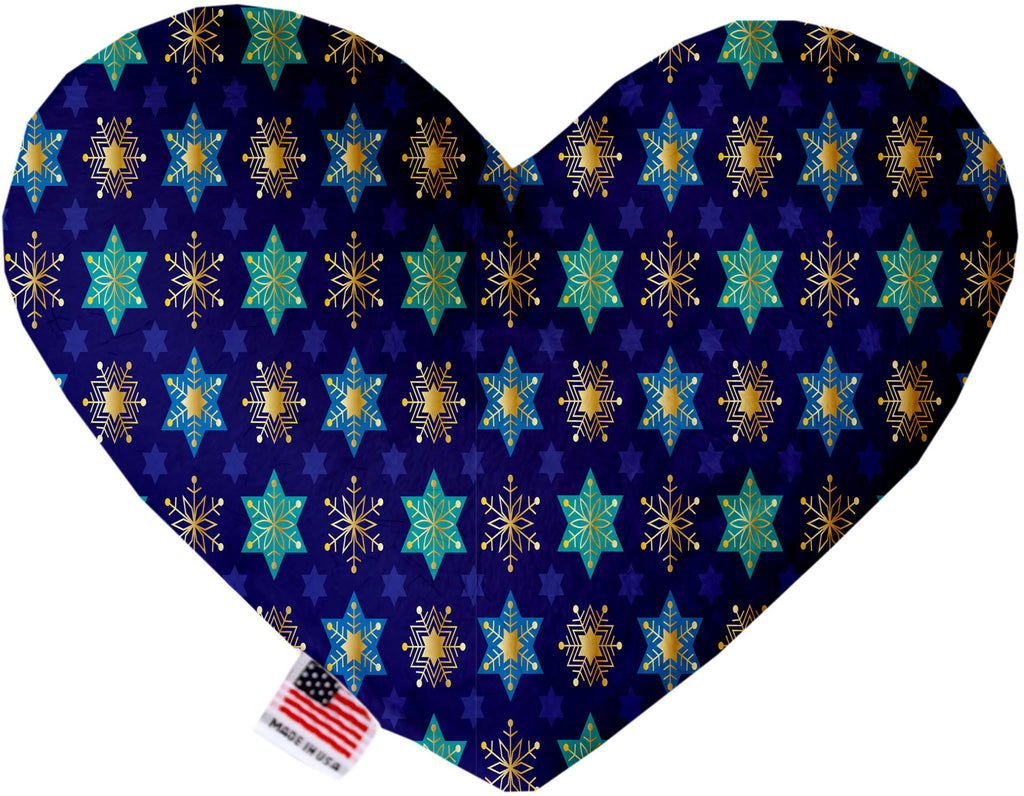 Star Of Davids And Snowflakes 6 Inch Heart Dog Toy