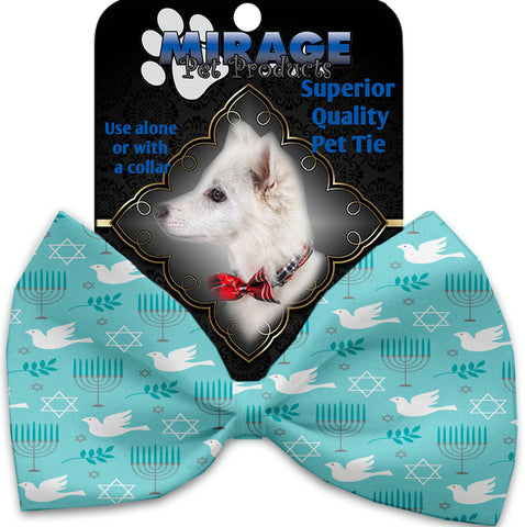 Peace And Hannukah Pet Bow Tie