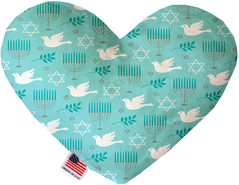 Peace And Hanukkah 6 Inch Canvas Heart Dog Toy