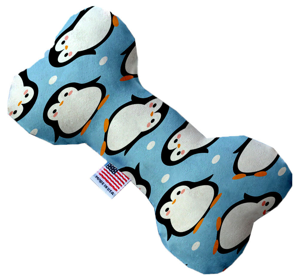 Penguins In Blue 6 Inch Canvas Bone Dog Toy