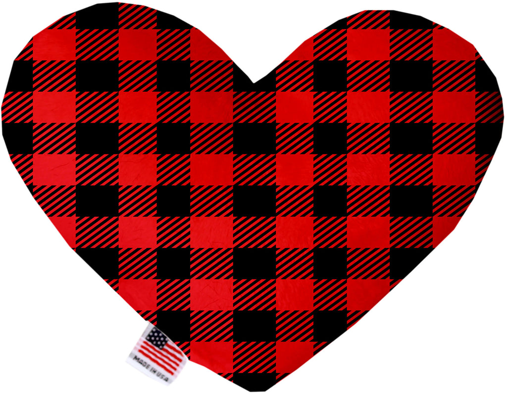 Red Buffalo Check 6 Inch Canvas Heart Dog Toy