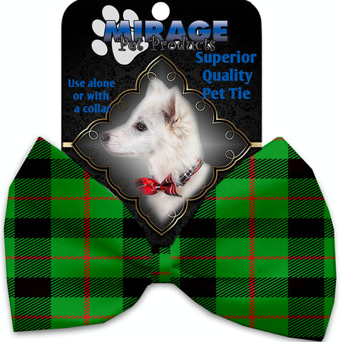 Green Plaid Pet Bow Tie