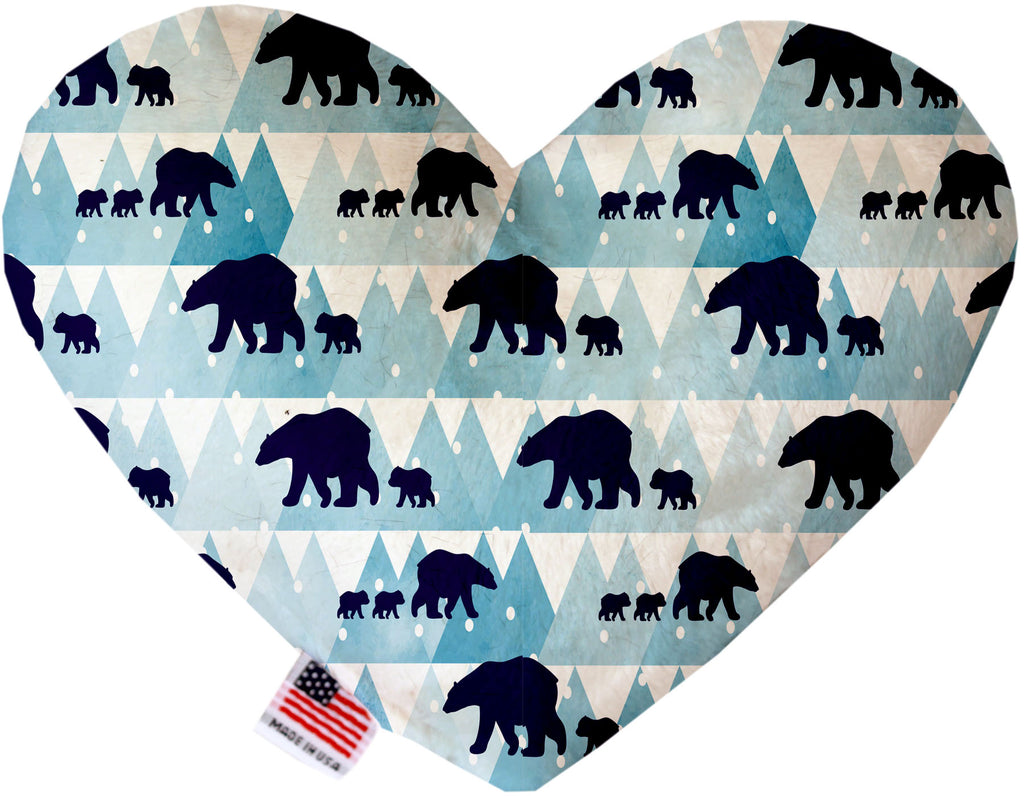 Winter Bear Tracks 6 Inch Canvas Heart Dog Toy