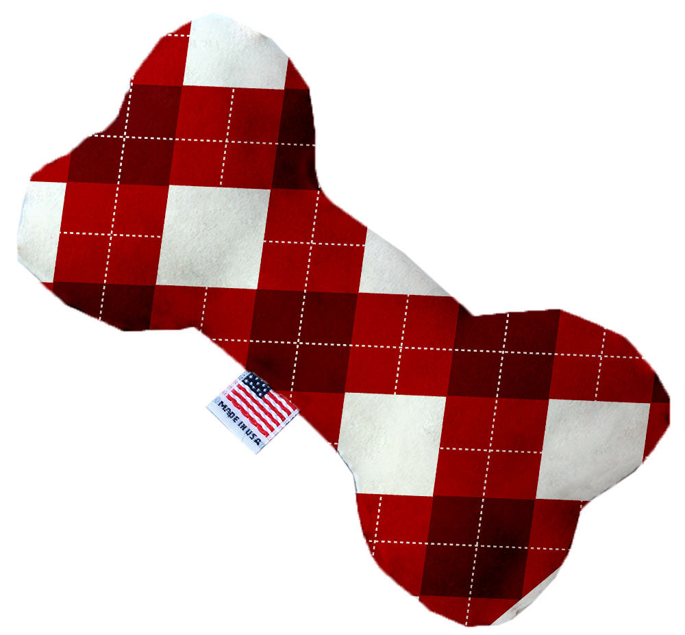 Candy Cane Argyle 8 Inch Bone Dog Toy