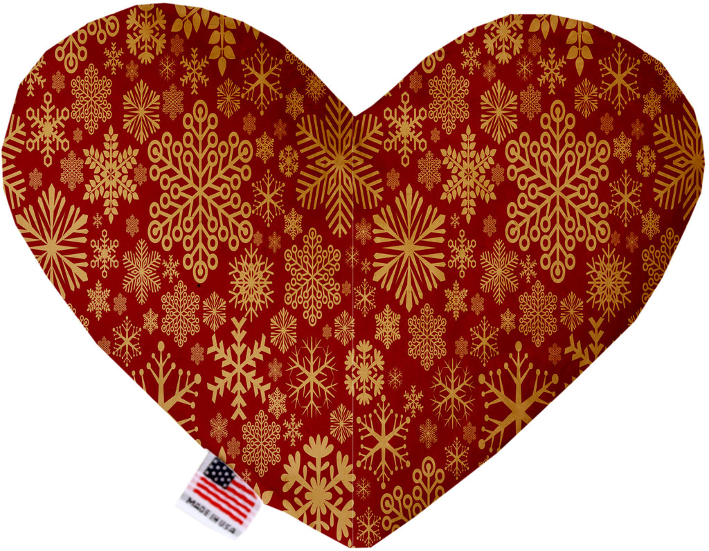 Red Snowflakes 6 Inch Canvas Heart Dog Toy