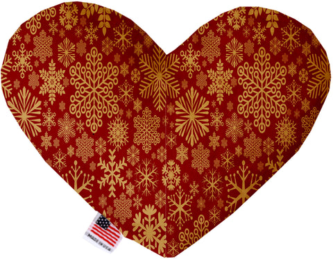 Red Snowflakes 8 Inch Canvas Heart Dog Toy