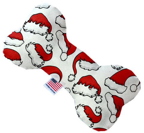 Santa Hats 10 Inch Canvas Bone Dog Toy