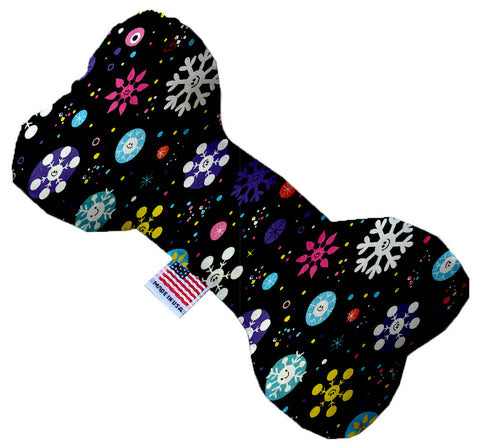 Smiley Snowflakes 6 Inch Canvas Bone Dog Toy