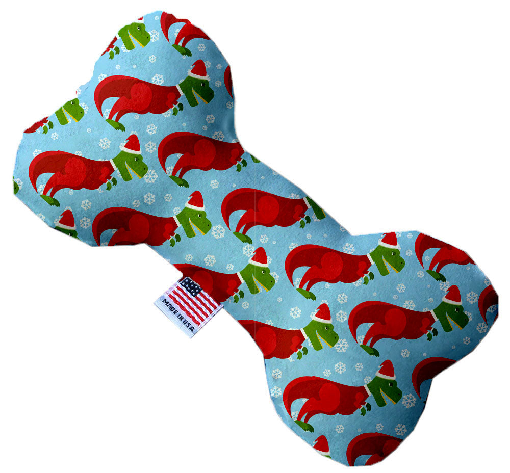 Christmas T-rex 6 Inch Canvas Bone Dog Toy