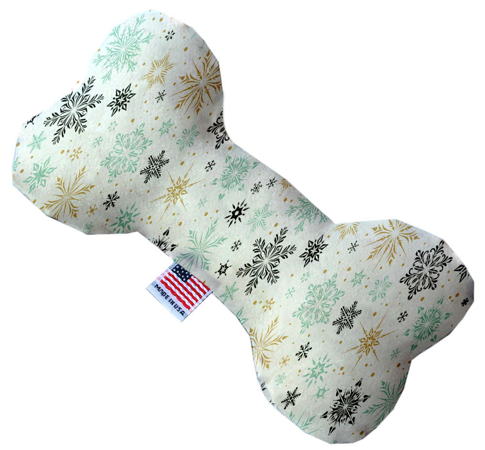 Vintage Snowflakes 8 Inch Canvas Bone Dog Toy