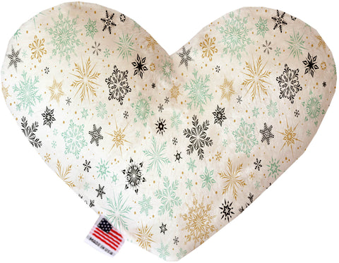 Vintage Snowflakes 8 Inch Canvas Heart Dog Toy