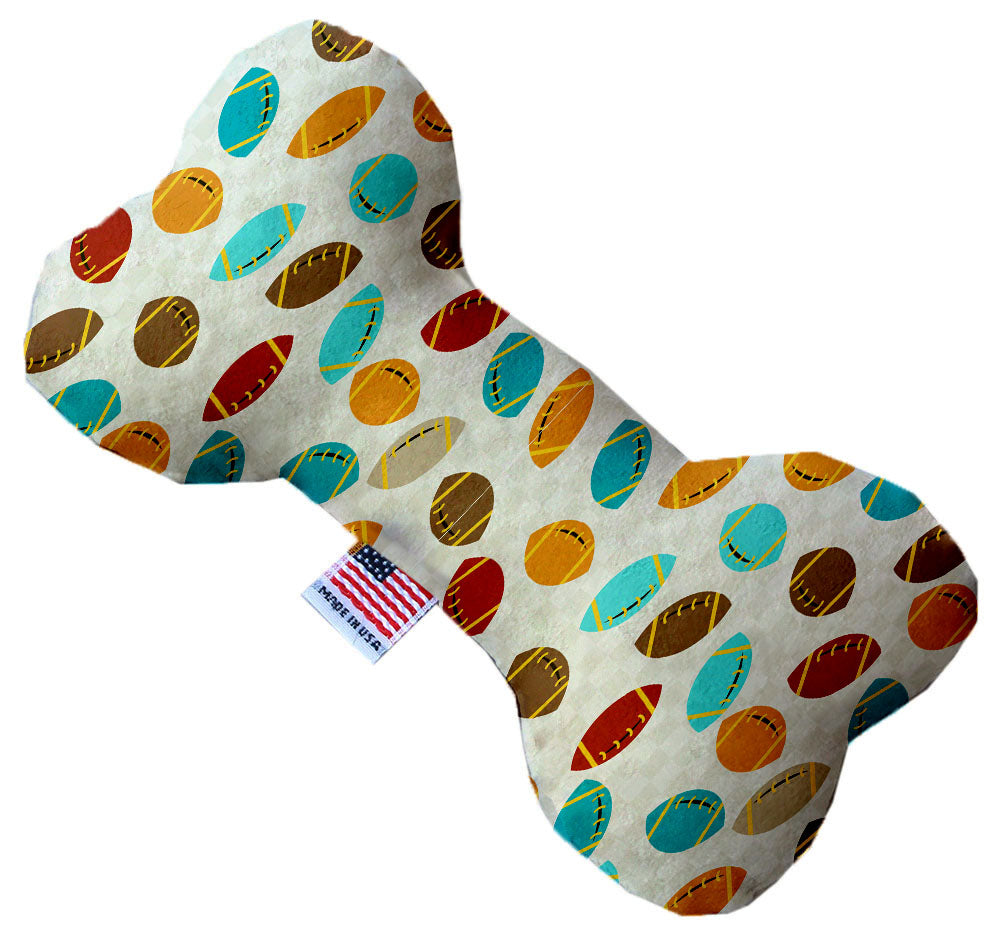 Football Frenzy 6 Inch Canvas Bone Dog Toy