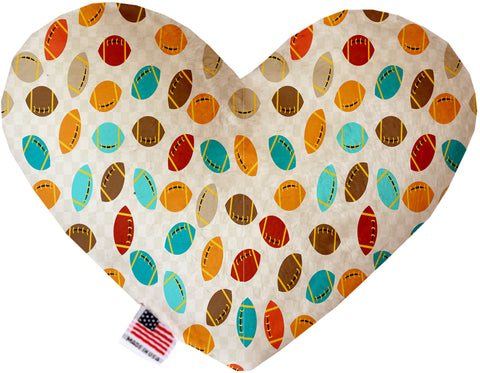 Football Frenzy 6 Inch Canvas Heart Dog Toy