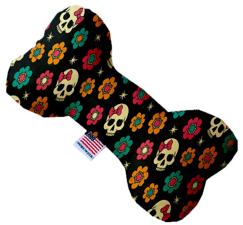 Sugar She Skulls 10 Inch Canvas Bone Dog Toy