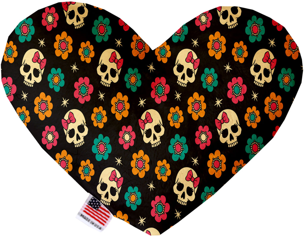 Sugar She Skulls 6 Inch Canvas Heart Dog Toy