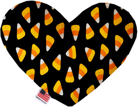 Candy Corn 6 Inch Canvas Heart Dog Toy