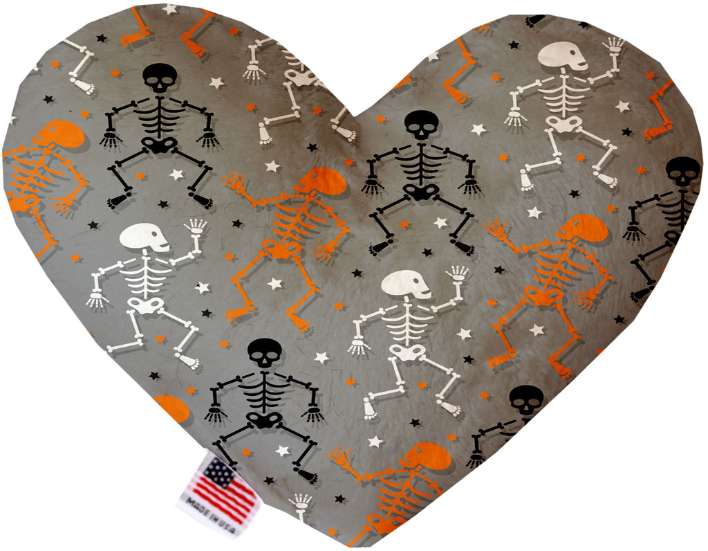 Skeletons Dancing 6 Inch Canvas Heart Dog Toy