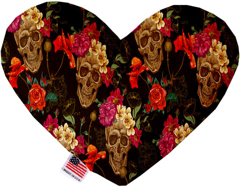 Tropical Skulls 6 Inch Canvas Heart Dog Toy