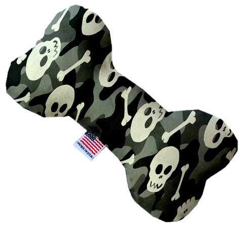 Gray Camo Skulls 10 Inch Canvas Bone Dog Toy