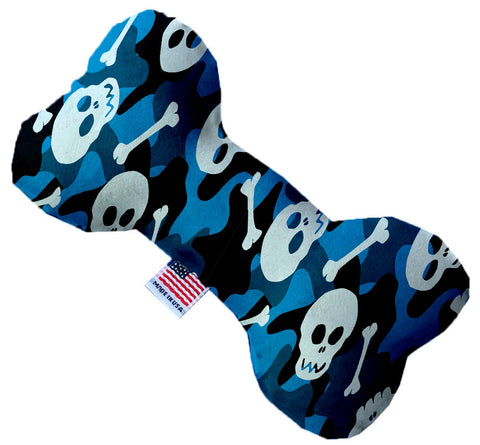 Blue Camo Skulls 6 Inch Canvas Bone Dog Toy