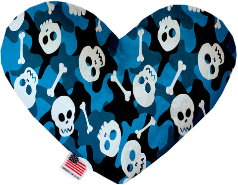 Blue Camo Skulls 6 Inch Canvas Heart Dog Toy