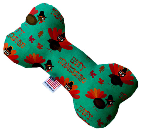 Happy Thanksgiving 10 Inch Canvas Bone Dog Toy