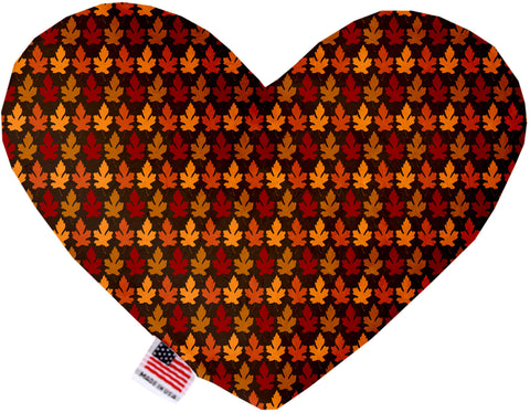 Autumn Leaves 8 Inch Canvas Heart Dog Toy