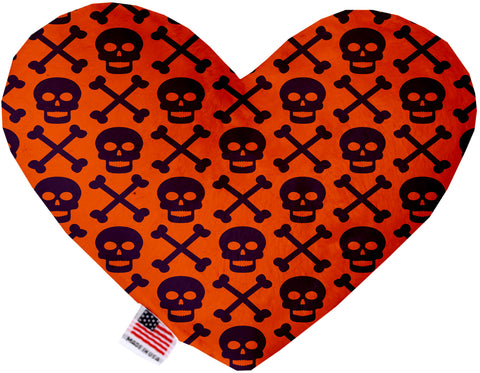 Purple Skulls 8 Inch Canvas Heart Dog Toy