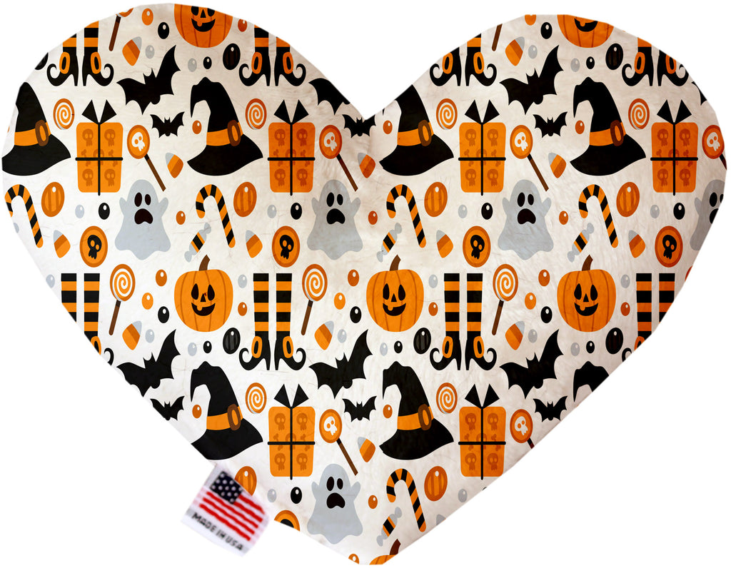 Classic Halloween 8 Inch Canvas Heart Dog Toy