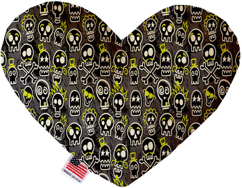 Skater Skulls 8 Inch Canvas Heart Dog Toy