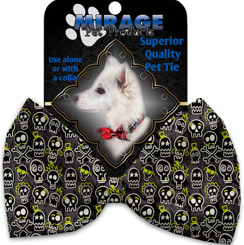 Skater Skulls Pet Bow Tie Collar Accessory With Velcro