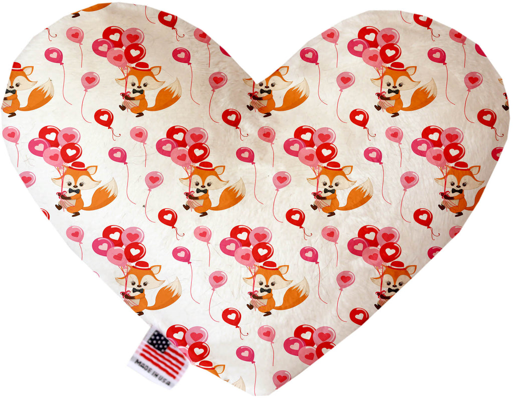 Fox Balloons 8 Inch Canvas Heart Dog Toy