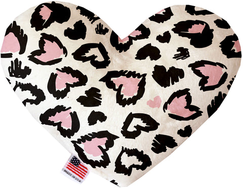 Pink Leopard Canvas Heart Dog Toy