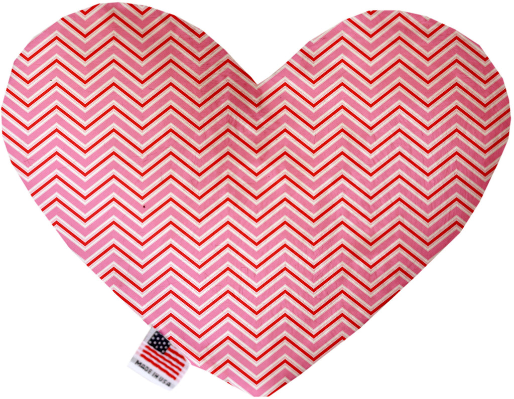 Valentines Day Chevron 6 Inch Canvas Heart Dog Toy