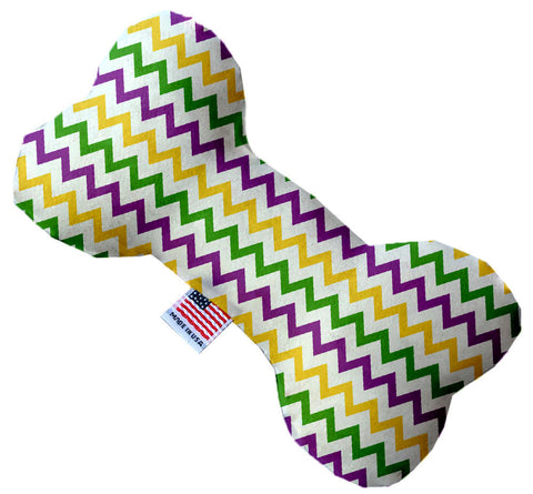 Mardi Gras Chevron 10 Inch Canvas Bone Dog Toy