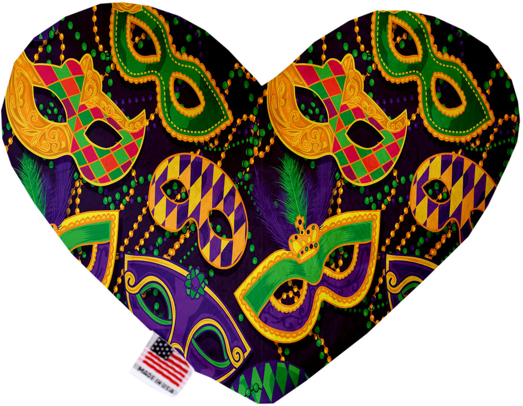 Mardi Gras Masquerade 6 Inch Canvas Heart Dog Toy