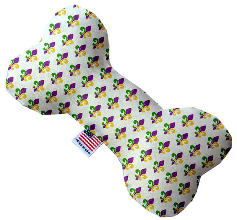 Mardi Gras Fleur De Lis 10 Inch Canvas Bone Dog Toy