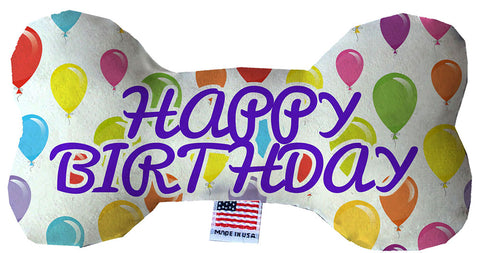 Happy Birthday Balloons Stuffing Free 10 Inch Bone Dog Toy